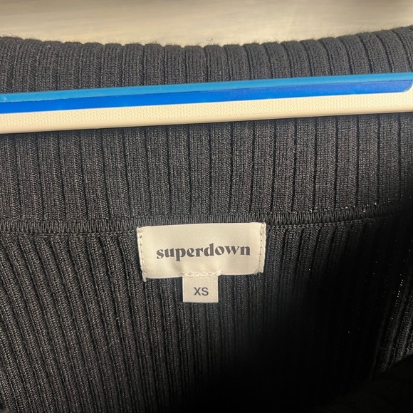 Revolve superdown Black Ribbed Off The Shoulder Mini Sweater Bodycon Dress - Picture 6 of 7